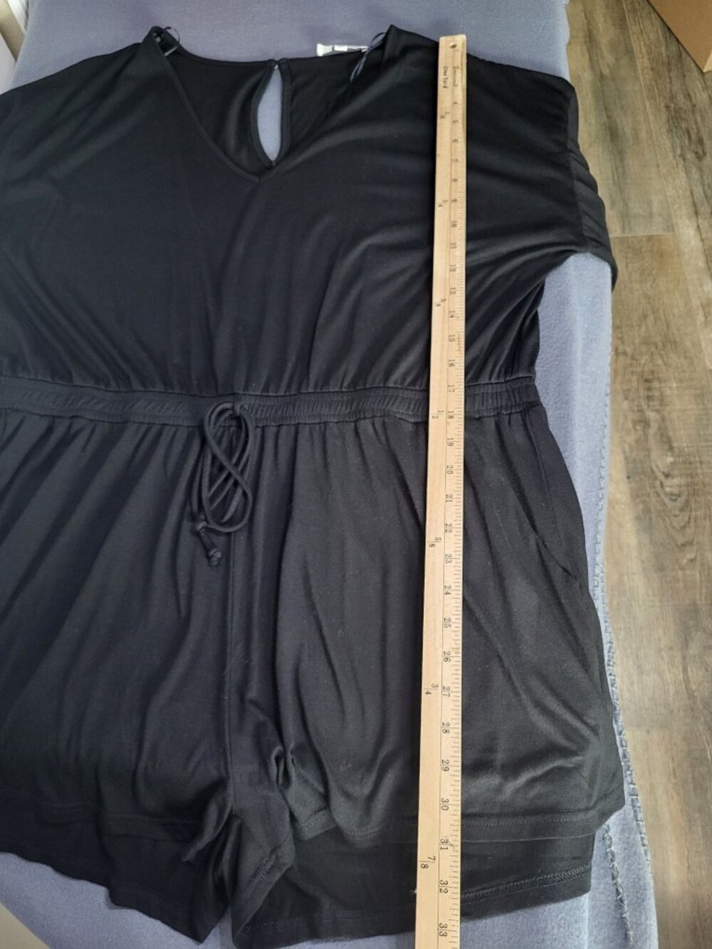 UMGEE Women's SZ 1XL Black One Piece Romper Minimalist Summer Lounge - Picture 6 of 8